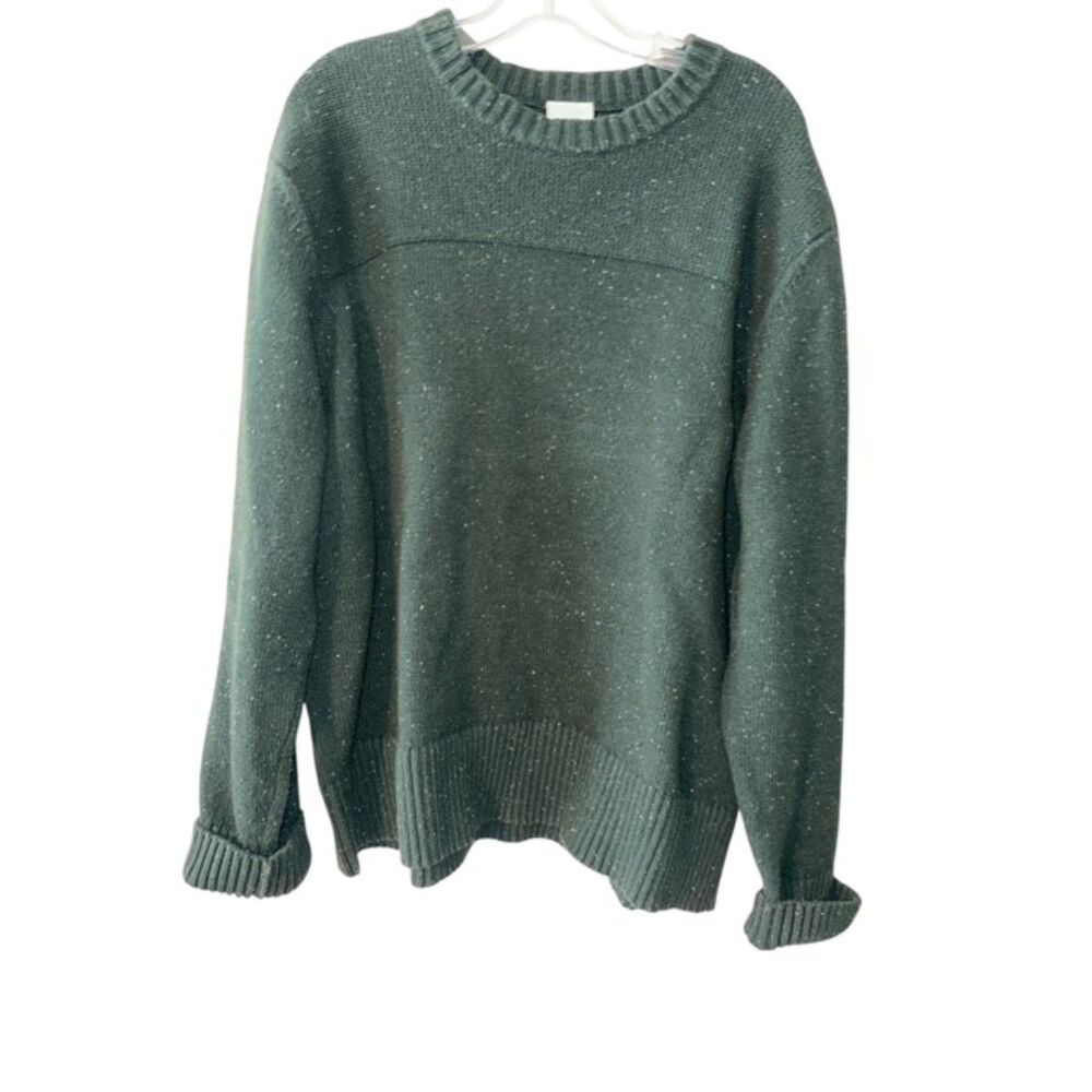 The North Face Crestview Green Crew Wool Blend Speckled Sweater Men's Size XL